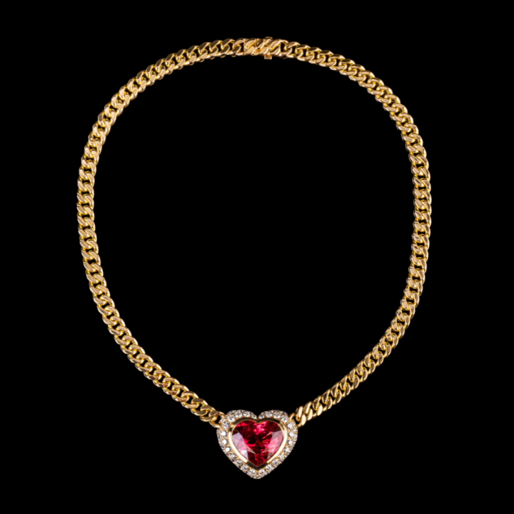 Aurora, Gold, rubellite and diamonds necklace.